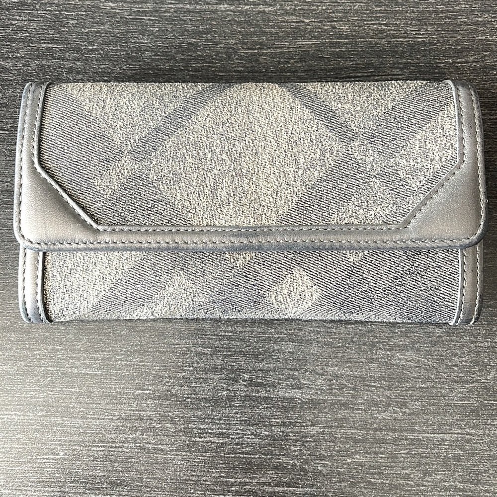 Burberry Silver Shimmer Check Degrade Continental Wallet